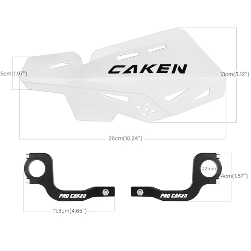 Universal 7/8" 22mm and 1 1/8" 28mm Dirt Bike Handguards CNC Bracket Handle Bar Hand Guards for Motocross ATV Scooter CRF KLX KX LTR TRX SX SXF EXC XCW Grizzly Hawk 250 Bicycles-White - color: White