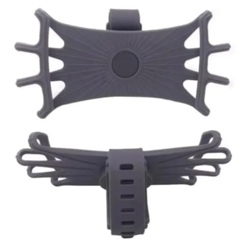 360° Rotatable Anti-Shake Bike Phone Mount Silicone Universal Secure Holder for Motorcycle E-Bike Navigation (Black) - color: black