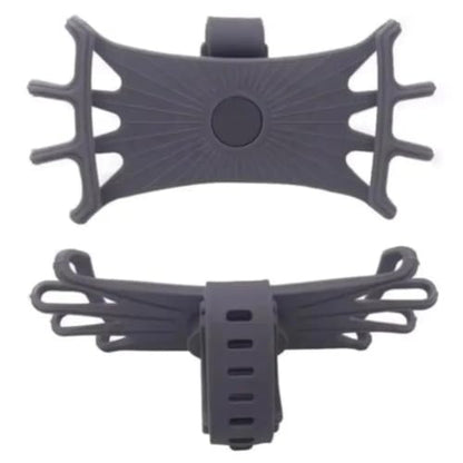 360° Rotatable Anti-Shake Bike Phone Mount Silicone Universal Secure Holder for Motorcycle E-Bike Navigation (Gray) - color: GRAY