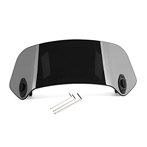 Motorcycle Adjustable Clip On Windshield Extension Spoiler Wind Deflector for HONDA, for YAMAHA, for BMW, for SUZUKI with Windshield Top Width More Than 26CM - color: black