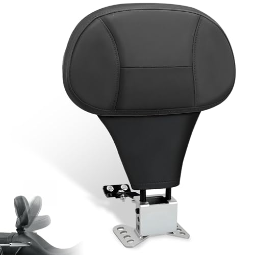 FOVPLUE Adjustable Rider Backrest,Detachable Plug-in Driver Backrest Pad w/Mounting Kit for Harley Touring 2009-2025,for CVO Road Glide Street Glide Tri Glide FLHTK/L Electra Glide Road King,Style 3 - color: Black Comfort Stitch Style