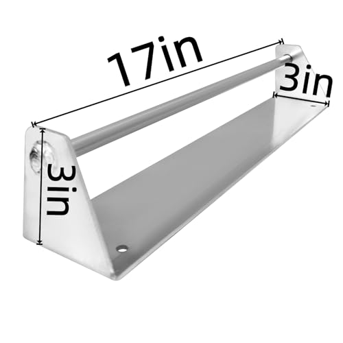 Aluminum 18" L x 5.98" W x 5.98" H Dual Helmet Holder and 17" L×3" W×3" H Tie Down Ratchet Strap Rack Suitable for Enclosed Race Trailer Garage Bike Shop Automotive Accessory