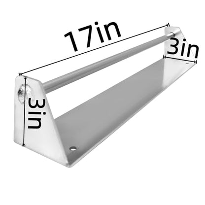 Aluminum 18" L x 5.98" W x 5.98" H Dual Helmet Holder and 17" L×3" W×3" H Tie Down Ratchet Strap Rack Suitable for Enclosed Race Trailer Garage Bike Shop Automotive Accessory