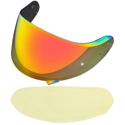 Neotec 2 Helmet Visor Replacement.CNS-3 Motorcycle Helmet Shield UV Protection Compatible with Neotec 2 (Revo Deep Red+Anti Fog Film) - color: Anti Fog Film+revo Deep Red