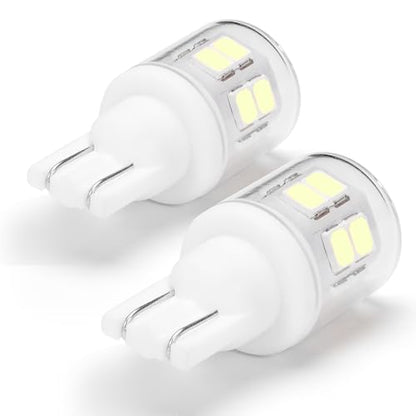 Heifymi 194 912 921 168 175 2825 W5W T5 T10 LED Bulbs 12V 24V Xenon White 6000K Super Bright fit for Car RV Trailer Tail Backup Reverse Brake License Plate Lights Bulbs, 2 Pack - color: 6000K Daylight White, size: T10