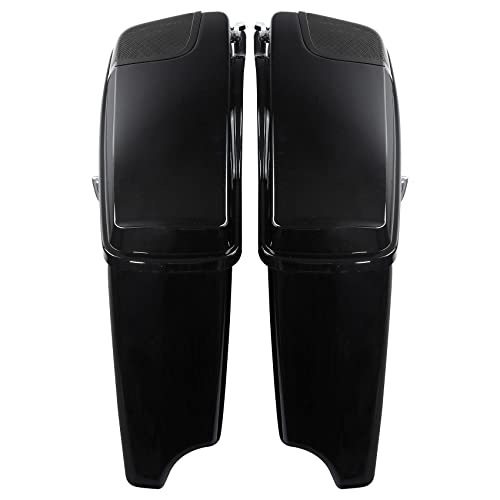 HR3 Candy Cobalt/Indigo Ink 4" Stretched Hard Saddlebags w/Speaker Lids Compatible with 2017 CVO Street Glide FLHXSE (Replace for OEM) - color: Candy Cobalt / Indigo Ink