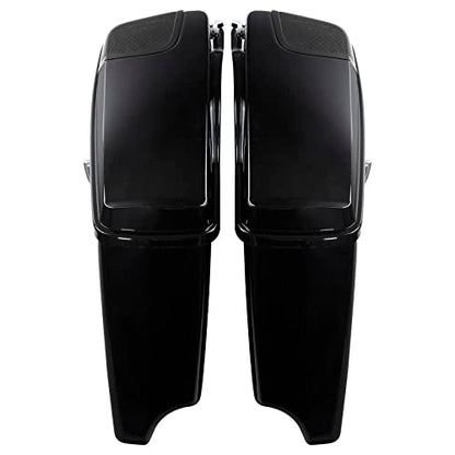HR3 Candy Cobalt/Indigo Ink 4" Stretched Hard Saddlebags w/Speaker Lids Compatible with 2017 CVO Street Glide FLHXSE (Replace for OEM) - color: Candy Cobalt / Indigo Ink