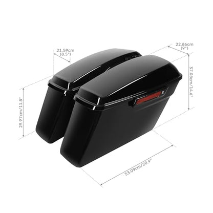 TCMT Hard Saddlebags Bag & Liners Carpet Insert W/Conversion Brackets Fit For Harley Softail 1984-2017 (except Softail Slim, Softail Deuce Models) - color: Black Conversion Brackets, size: Style C Vivid Black(Black Latches)