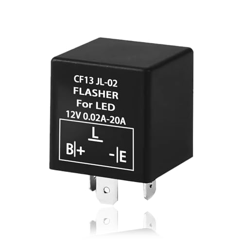Flasher Relay for LED Turn Signal CF13 LED Flasher Relay 3-Pin 12V LED Electronic Turn Signal Flash Plugin Flasher for Lights Fix Hazard Warn Hyper Blink Flash CF-13 EP34 JL-02(Fixed) - size: CF13 Fixed