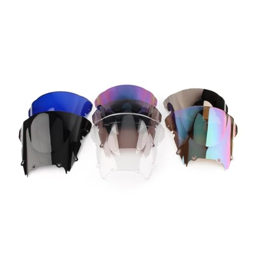 Windshield Screen YZF-R6 1998-2002 Motorcycle Double Bubble Windshield Windproof ABS Windscreen for Yam&aha YZF R6 600 1998 1999 2000 2001 2002 - color: Black