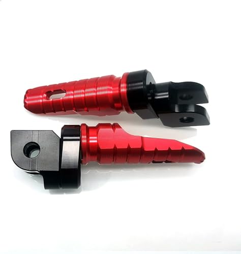 MZS Motorcycle Foot Pegs, Adjustable Front Footpegs Rider Footrest Rest Pedal CNC Red Compatible with GROM Monkey CBR 600 F2 F3 F4 F4I CBR600RR CBR650F CBR650R CBR1000RR CBR1100XX VFR800 VFR1200F - size: GROM/Monkey/CBR600/CBR600RR/CBR650R/CBR1000RR