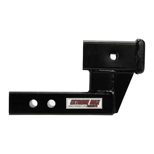 EXTAI Extreme Max 5001.6509 Solid Shank Receiver Extension - 4" Rise, Includes Two Hitch Pins, Black - size: 4" Rise