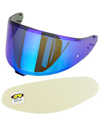 CWR-F2 Shield Visor with Anti-Fog Lens insert Film For RF-1400 RF1400 Motorcycle Helmet, CWR F2 Aftermarket Visor (Deep Blue + Film) - color: Deep Blue + Film