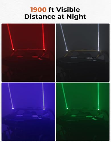 KEMIMOTO Whipless LED Whip Lights w/Mounts Fit 1.5''-2'' Roll Cage Compatible with Polaris RZR Can-Am Maverick X3 CFmoto Kawasaki, Multi-Color Scratch-resistant Alien Lights for SXS - size: 50 mm diameter
