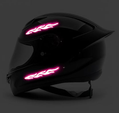 customTAYLOR33 High-Intensity Grade Premium Reflective Tribal Flame Helmet Decals, Motorcycle Safety Sticker Decals (Special Edition Hot Pink) - color: Special Edition Hot Pink