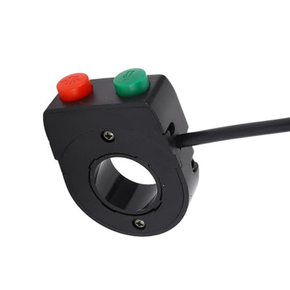 Qiilu Universal 7/8inch ABS Plastic Handlebar 12V Horn Head Light Black On Off Button Handlebar Switch Fit for Motorcycle Scooter E Bike Black