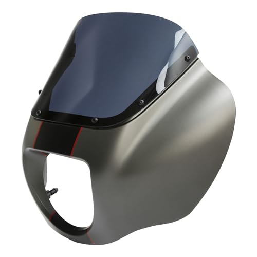 Front Headlight Quarter Fairing Windshield Fit For Harley Softail Low Rider FXLR S FXLRS 2018-2025 Street Bob FXBB FXBBS 2018-2025 Softail Standard FXST 2020-2024 Industrial Gray Denim/Black Denim - color: Fairing Industrial Gray Denim/Black Denim #5