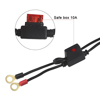 [ 5 Pack] SAE to O Ring Terminal Harness 2FT - SAE Eyelet Ring Terminal Cable 16awg Motorcycle Battery Trickle Charger Extension Cord with SAE Battery Terminal Quick Connect Disconnect Connector