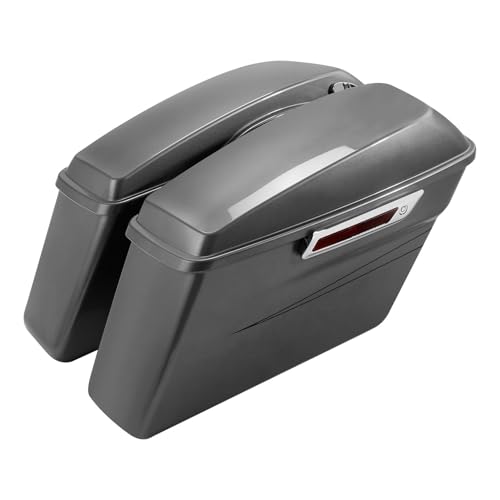 HR3 Charcoal Pearl Hard Saddlebags Compatible with 2015 Street Glide Special FLHXS (Replace for OEM) Fit for 2014-2023 Harley Touring Models - color: Charcoal Pearl