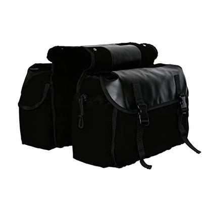 Shkalacar Motorcycle Saddle bags,Multifunctional Travel Riding Bag, Motorcycle Saddlebag Side Tool Bags Cycling Luggage Bag Riding Travel Canvas Waterproof Panniers Box Side Tools Bag Pouch - color: Black