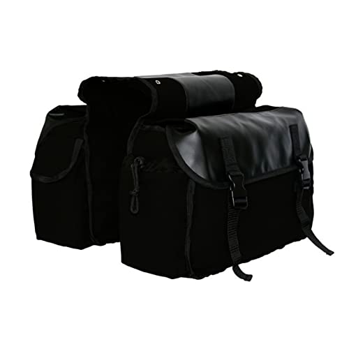 Shkalacar Motorcycle Saddle bags,Multifunctional Travel Riding Bag, Motorcycle Saddlebag Side Tool Bags Cycling Luggage Bag Riding Travel Canvas Waterproof Panniers Box Side Tools Bag Pouch - color: Black