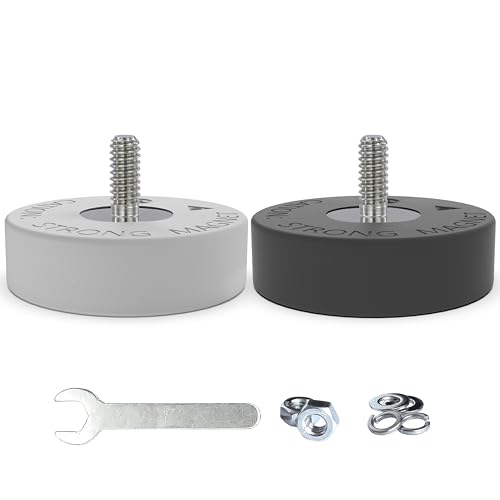 Magnetpro Paired Super Strong Rubber Coated Mounting Magnets Anti-Scratch Anti Corrosion, Magnetic Base Over 80LB Heavy Duty Size 2" *0.6" with 1/4"-20 Male Thread and Nut for Furniture, PTZ, Camera - size: 80LB - 1/4"-20 Male 2P