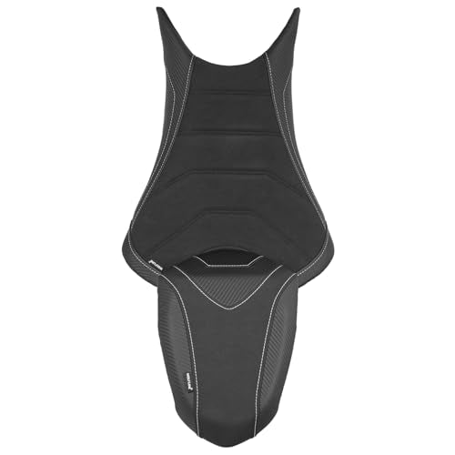 Motorcycle Rider & Passenger Seat Fit for Triumph Street Triple 765 R/RS 2023 2024 2025 2026, Leather Front Rear Saddle Solo Cushion Pillion Pad, Black - color: Black - Front & Rear