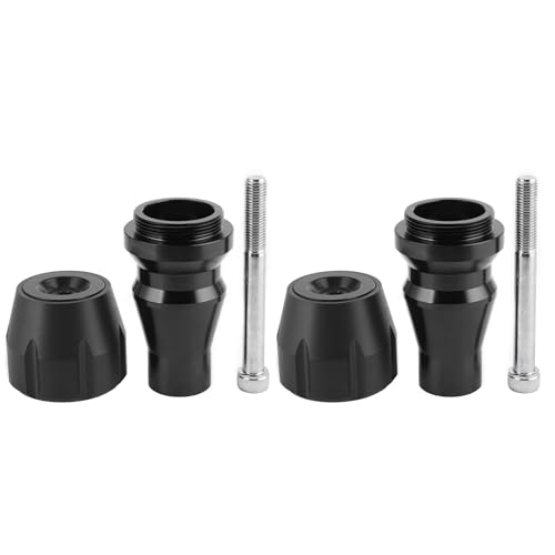 Universal Motorcycle Frame Slider Kit, 10mm Stainless Steel Crash Bar Protector, Bike Engine Guard with Black ABS Pads