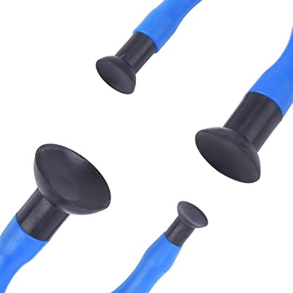 DEDC 2PCS Double Ended Valve Hand Lapping Grinding Sucker Kit Hand Valve Lapping Tool Blue Manual Grinding Stick with Sucker Cups Valve Lapper Set