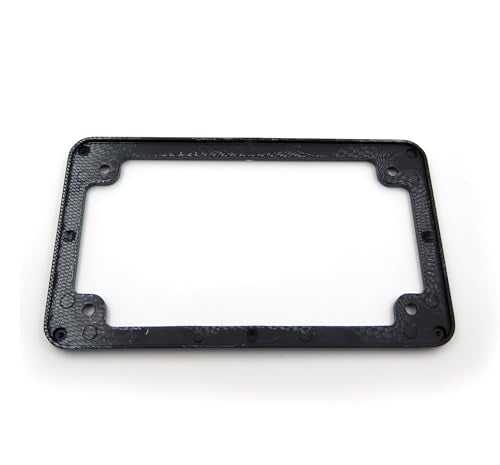 Billet Aluminum Motorcycle License Plate Frame 7x4 Inch Black Finish Fits Universal Custom Chopper Springer Mini Bike and Metric Cruisers - color: Carbon Fiber, size: Classic