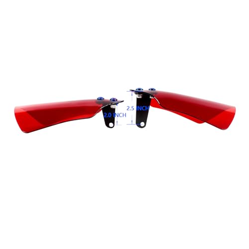 Transparent Red PMMA Acrylic Hand Grip Handguard Windshield Wind Air Deflector on Handleabar Fits for Harley Davidson Softail Dyna Sporster Touring (Red)