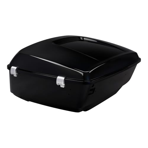 TCMT 13.7" King Motorcycle Trunk Box W/Latch Key Fit For Harley 2014-2025 Touring CVO Road King Road Glide Street Glide Electra Glide Ultra Limited Midnight Blue - color: Midnight Blue(W Speaker Holes)