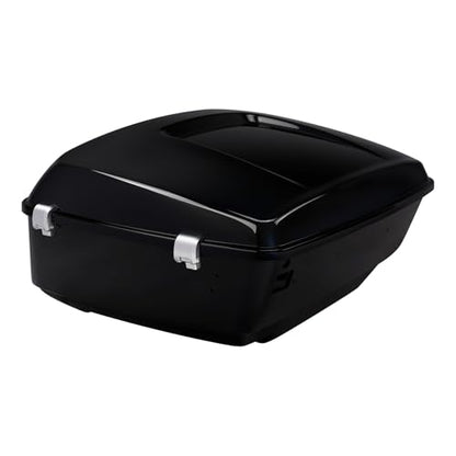 TCMT 13.7" King Motorcycle Trunk Box W/Latch Key Fit For Harley 2014-2025 Touring CVO Road King Road Glide Street Glide Electra Glide Ultra Limited Midnight Blue - color: Midnight Blue(W Speaker Holes)