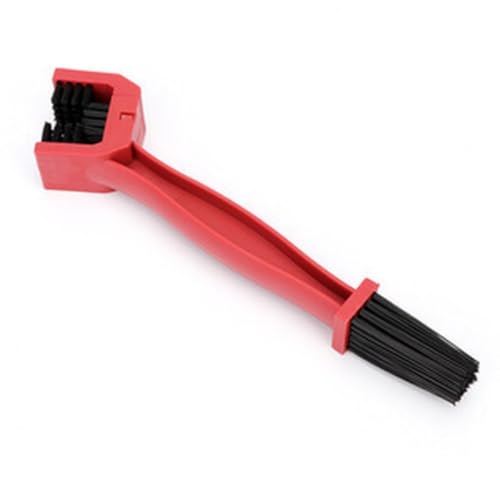1Pc Red Motorcycle Bike Chain Cleaning Brush with Double-Ended Brushes Durable Motor Bicycle Chain Gears Maintenance Cleaning Tool Accessories - color: Red