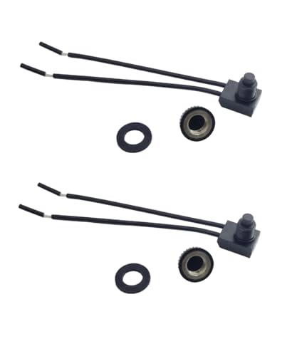 KP-107 Waterproof RV Push Button Switch 12V ON/Off SPST Switch for Motorcycle/Auto Car Bathroom Fan, with 4.5''Lines(2Pcs).