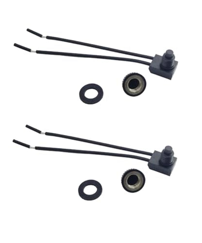 KP-107 Waterproof RV Push Button Switch 12V ON/Off SPST Switch for Motorcycle/Auto Car Bathroom Fan, with 4.5''Lines(2Pcs).