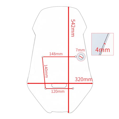 Motorcycle Windshield Windshield Windscreen for ADV160 2023 2024 ADV150 2019-2023 Motorcycle Wind Deflector Shield Screen ADV 150 160 Parts Motorbikes Deflector, Black