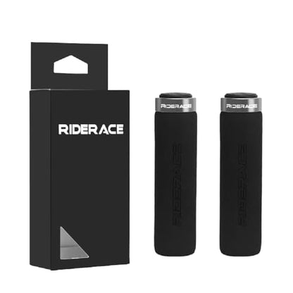 Bike Handlebar Grips,Single Lock On Anti-Slip Foam Mountain Bike Grips,Shock-Absorbing Comfortable,for MTB/BMX/Folding Bicycle - color: gray and black