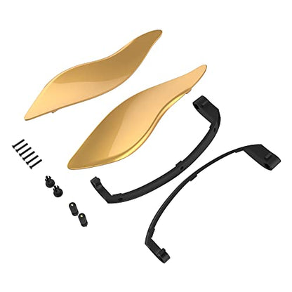 Advanblack Black Hills Gold Side Wings Air Deflectors, Fairing Side Wing Windshield, Fairing Side Shield, Adjustable Wind Deflectors, Compatible for Harley Touring Street Electra Glide 2014-2023 - color: Black Hills Gold