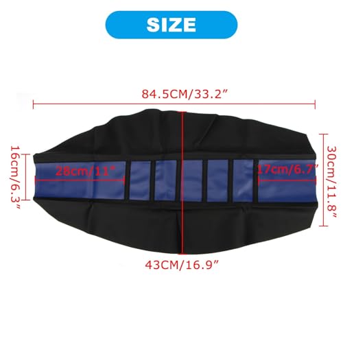 PSLER Dirt Bike Seat Cover, Universal Motorcycle Seat Cushion Covers Rubber Soft Seat Cover for Most Dirt Bike Pit Bike Motorcycle (Blue) - color: Blue