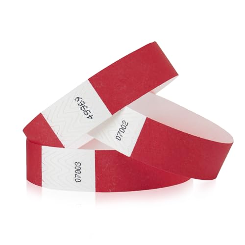 1,000 WristCo Cranberry Tyvek Wristbands for Events - Comfortable Tear Resistant Paper Bracelets ID Wrist Bands for Concerts Festivals Admission Party Identification - color: Cranberry