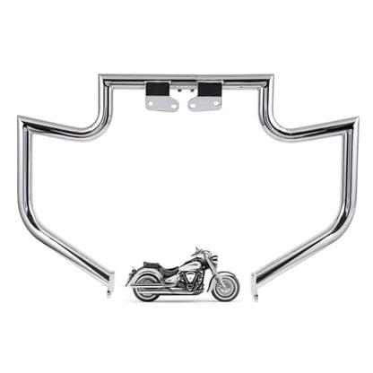 1.5" Fat Crash Bar Engine Guard Highway Freeway Bar for Yamaha XV 1600 XV 1700 XV1600 XV1700 RoadStar Wild Star Midnight Silverado Warrior (Chrome)