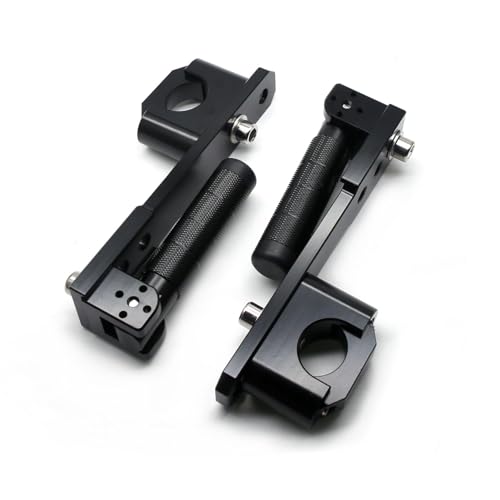 MZS Motorcycle Highway Foot Peg, 7/8"-1.25" Adjustable Adventure Highway Pegs Universal Foldable CNC Long Mount Compatible with KLR 650 DR650 Tenere Vstorm 300X 390 790 890 Dual for 22-32mm Crash Bar