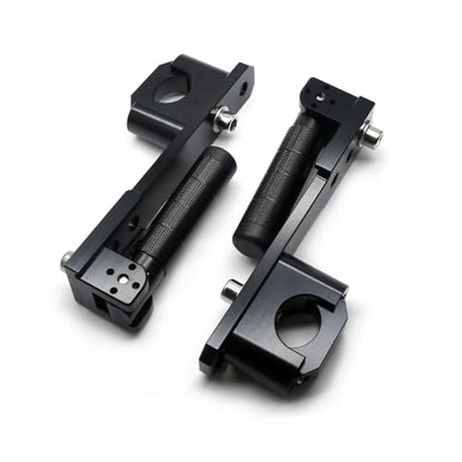 MZS Motorcycle Highway Foot Peg, 7/8"-1.25" Adjustable Adventure Highway Pegs Universal Foldable CNC Long Mount Compatible with KLR 650 DR650 Tenere Vstorm 300X 390 790 890 Dual for 22-32mm Crash Bar