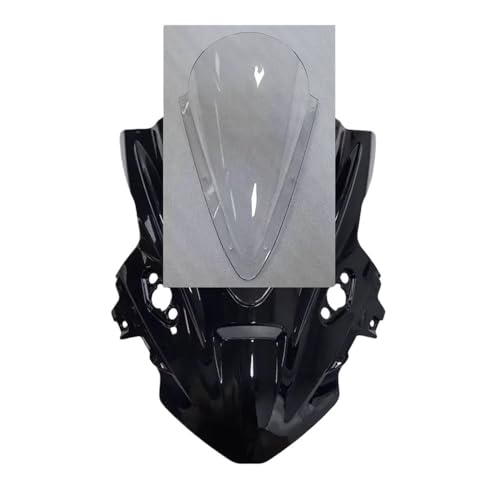 Motorcycle Windshield for 675SR CF675SR CF 675SR-R Motorcycle Double Bubble Windscreen Screen Windshield Wind Deflectors Accessories - color: Glossy Black Clear