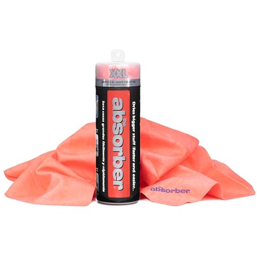 the Absorber® XXL 32-Inch x 20-Inch Synthetic Premium Drying Chamois Cloth for Cars, Trucks, & More - Super Absorbent, Scratch-Free and Washable (Red) - color: Red