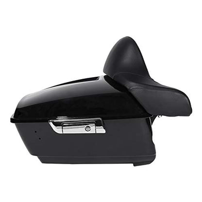 SLMOTO 13.7" King Tour Trunk Backrest, 13.7" Chopped Backrest Mounting Rack Round Fit For Harley Road King Road Glide Street Glide FLHXSE and CVO Limited FLHTKSE 2014-2025 - color: AStyle #09