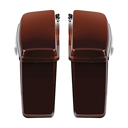 HR3 Auburn Sunglo & Black Hole With Rich Bourbon Hard Saddlebags Compatible with 2019 CVO Limited FLHTKSE (Replace for OEM) Fit for 2014-2023 Harley Touring Models - color: Auburn Sunglo & Black Hole With Rich Bourbon