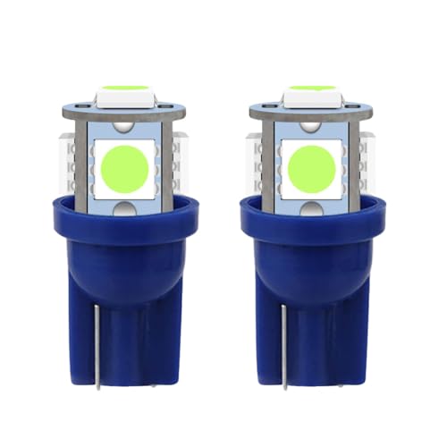 2PCS 194 LED Bulbs Tag Lights for License Plate, Wedge 168 T10 2825 5SMD LED Bulbs 5050 Chips 6000K Ice Blue, 12V Bulb Replacement for Car Interior Dome Map Door Courtesy License Plate Lights Lamp - color: Ice Blue