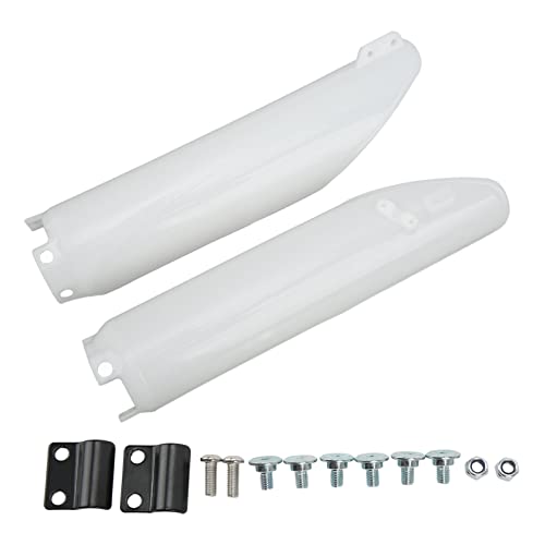 Cr250R White Fork Guards,Motocross Front Fork Guard Covers,2pcs Motorcycle Fork Guard Shock Absorber Protector Replacement for CR125R CR250R CRF450R